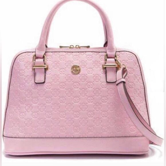 🔥NWT Giani Bernini Petal Pink Croc Embossed Dome Crossbody/Satchel Purse - Picture 1 of 16